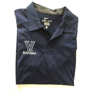 Nike Villanova Wildcats Football Navy Blue Dri Fit Polo Shirt Top Large L